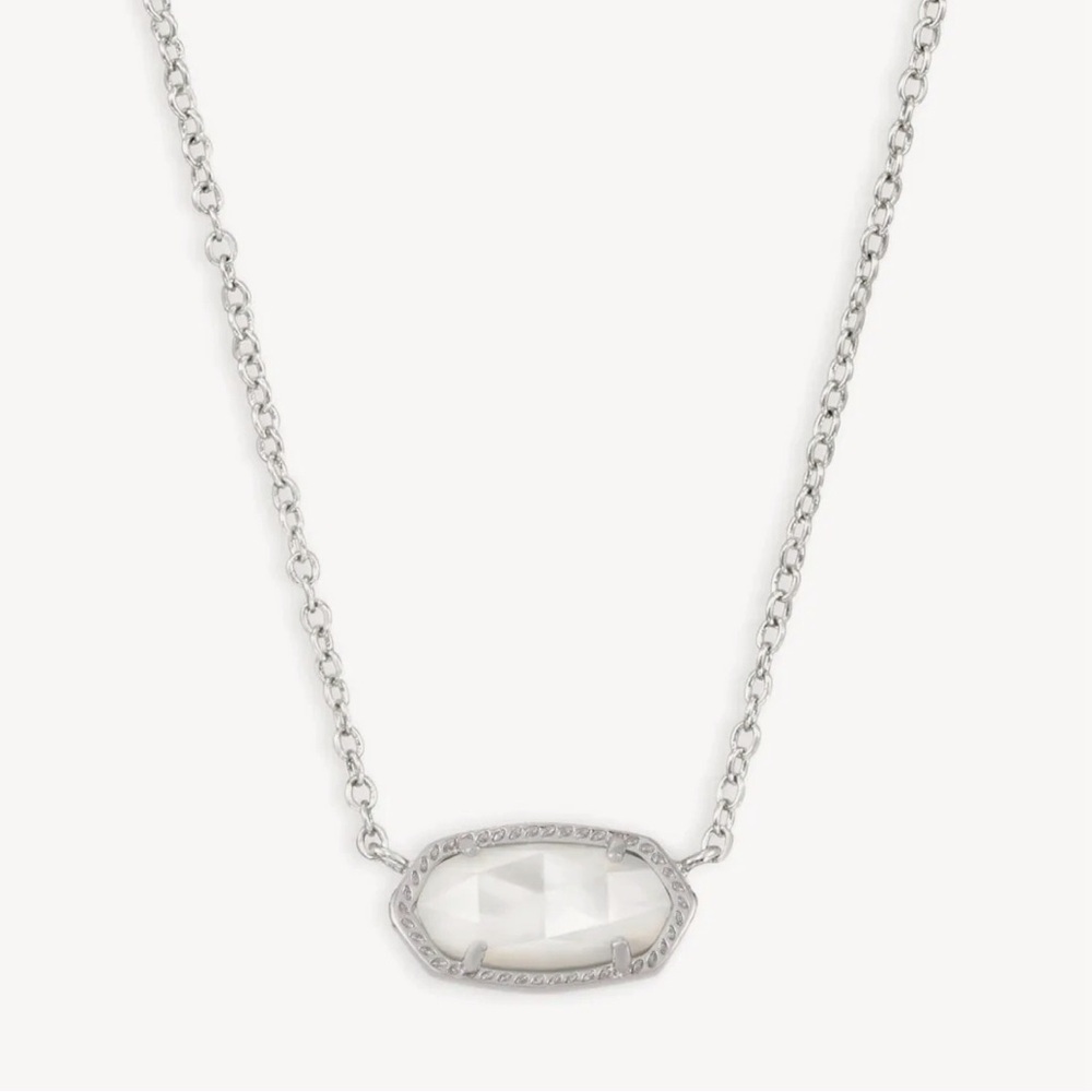 silver elisa kendra scott necklace in white